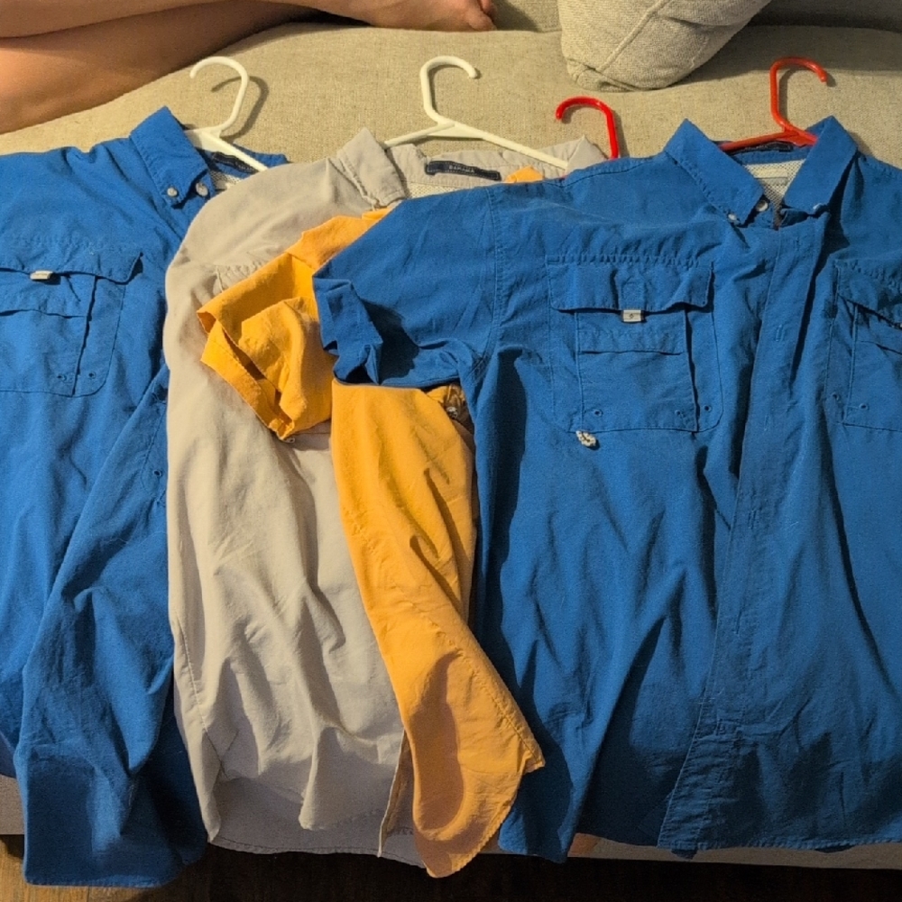 4 Mens Columbia Bahama PFG Fishing Shirts Assorted Colors